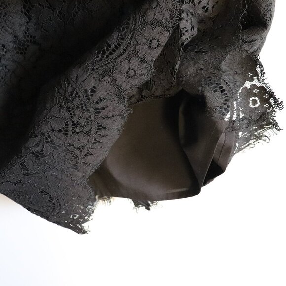 Banana Republic Women's Sz 8 Black Lace 1/4 Length Sleeve Crewneck Midi Dress‎ - Picture 8 of 14